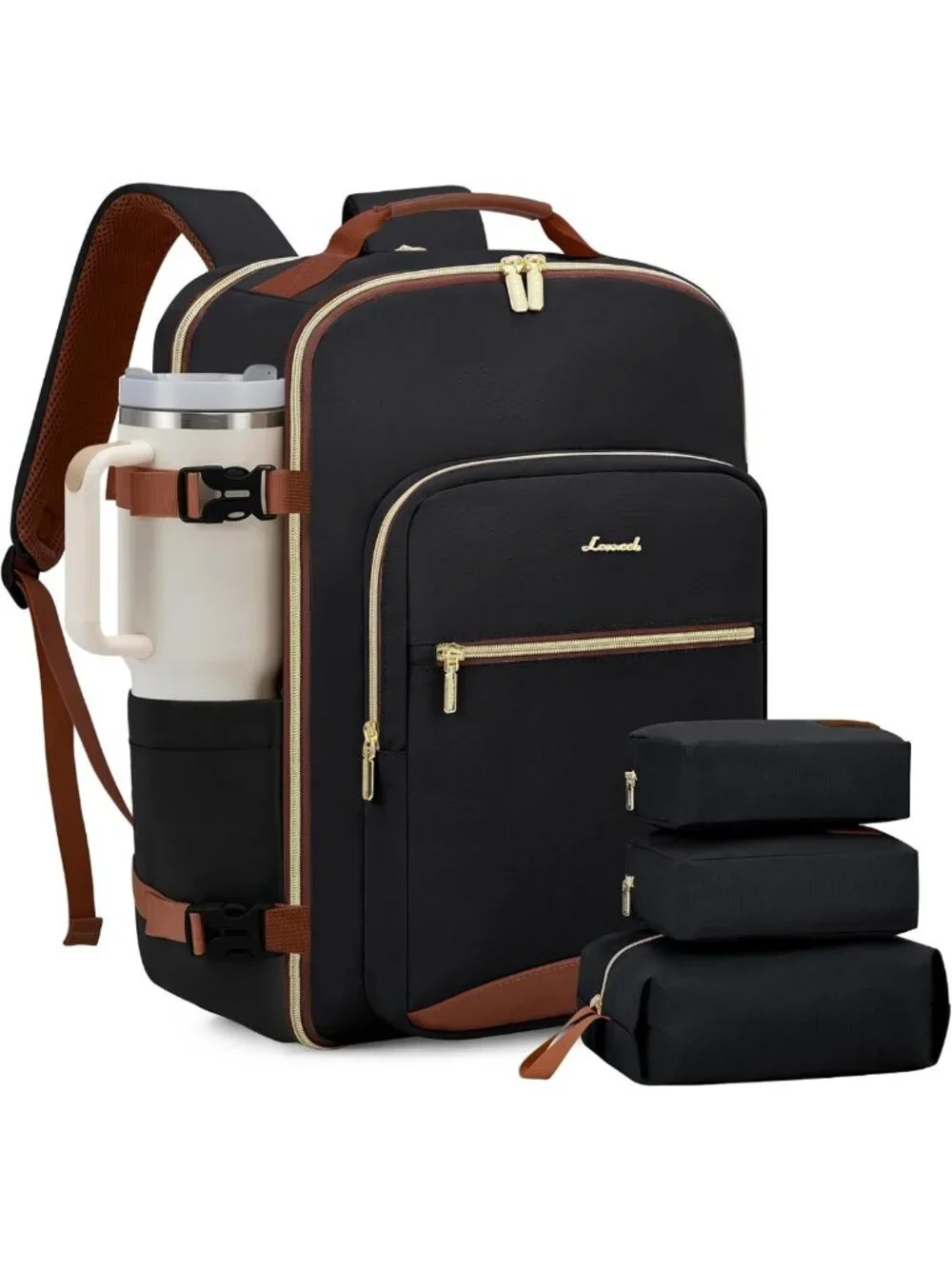 Versatile 40L Travel Backpack, Airline Approved Carry-On, Waterproof, Fits 17